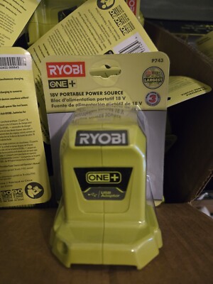 Genuin New RYOBI 18V Lithium-Ion Portable Power Source Dual USB Ports P743