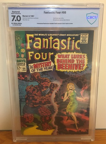 FANTASTIC FOUR #66 CBCS 7.0 RESTORED 1ST OF 2-PART ORIGIN OF HIM ADAM WARLOCK 