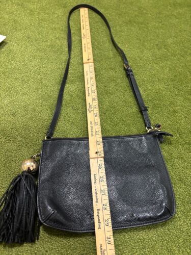 Tory Burch Crossbody Miller Tassel Black Pebble Leather, Shoulder Strap, READ - Picture 3 of 8