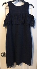 Ann Taylor Cold Shoulder Navy Lace Dress Size 4 NWT