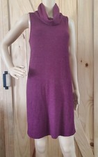 Express Women's Size M Cowl Neck Sleeveless Pullover Sweater Dress Burgundy Soft