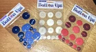 3 PKGS.STICKO BUTTON UPS Adhesive buttons ~  1 pkg each  Red, White and Blue