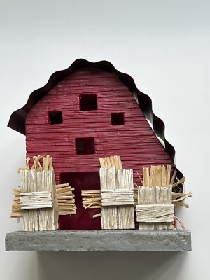 Celebrate it! - Tiny Treasures Rustic Garden Structure - 6'' Red Barn Building 