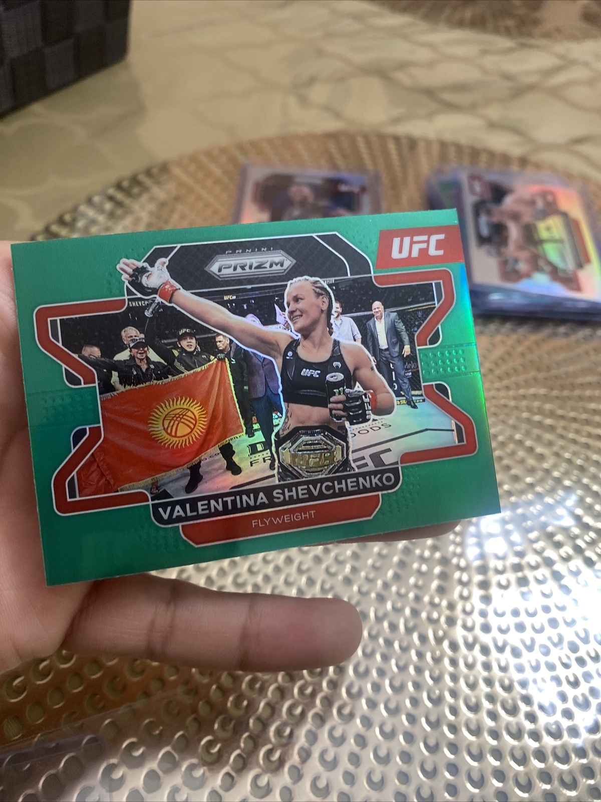 2022 PANINI PRIZM UFC VALENTINA SHEVCHENKO GREEN PRIZM #52
