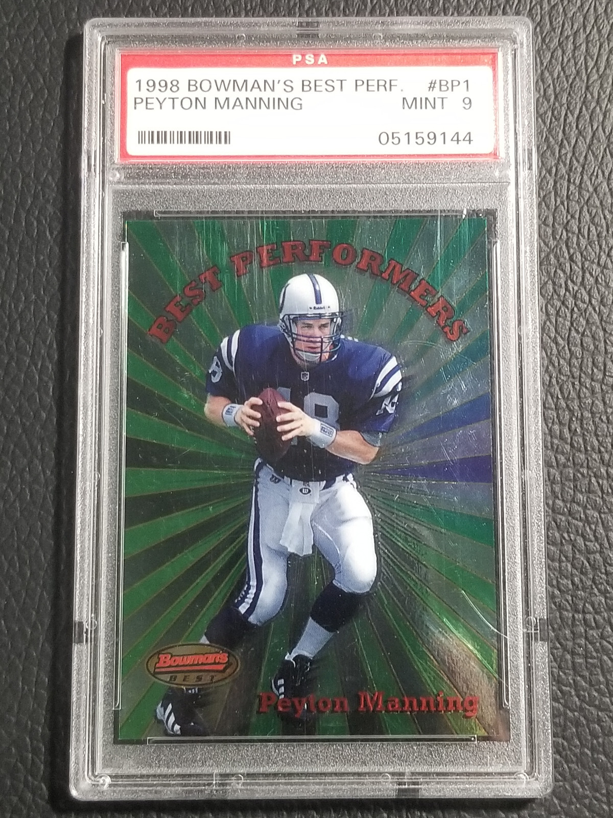 1998 Bowmans Best Peyton Manning Rookie Best Performers #BP1 PSA 9 Ind Colts