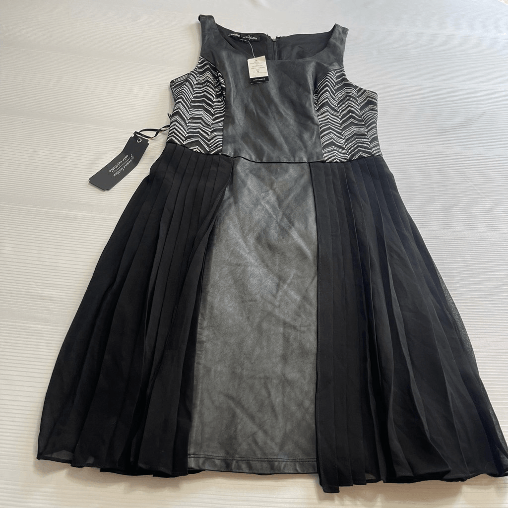 NWT Bebe Addiction Black Bonded Lace Leather Dress Size Small New | eBay