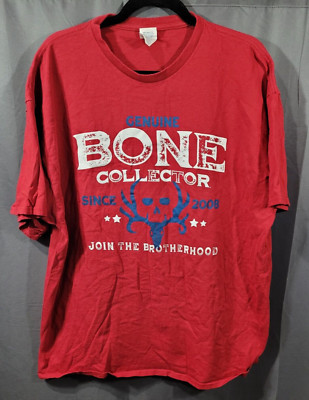 GENUINE BONE COLLECTOR SINCE 2008 JOIN THE BROTHERHOOD T-SHIRT MEN'S 2XL RED