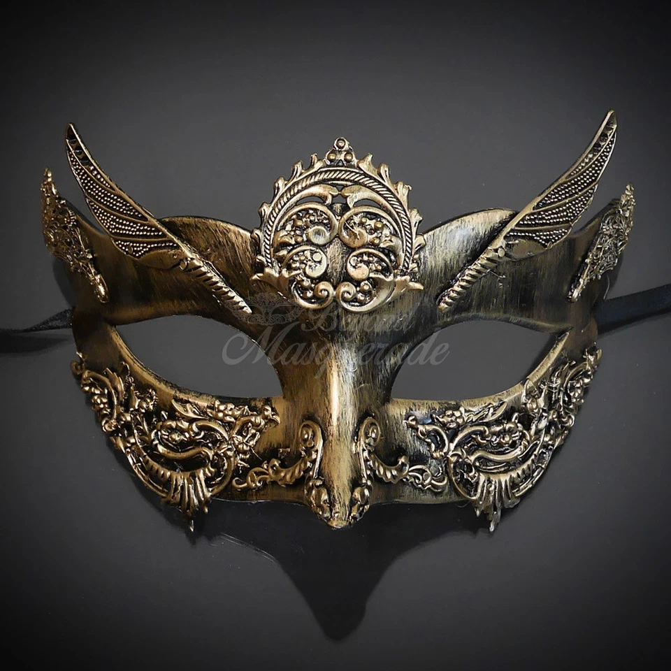 女士蒸汽朋克威尼斯人钉天使服装假面面具 [金色] — 第 2/4 张图片