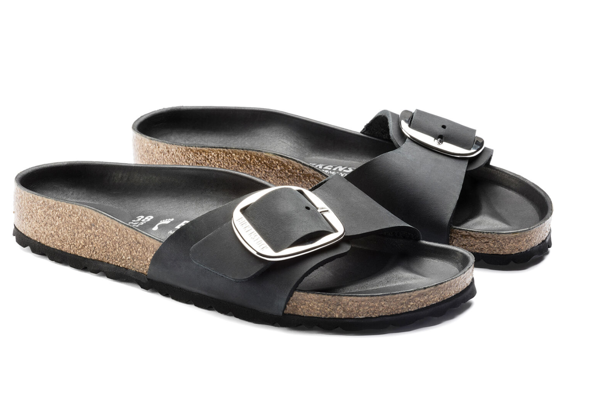 BIRKENSTOCK Sandals Black Madrid Big Buckle Oiled Leather  display picture 2