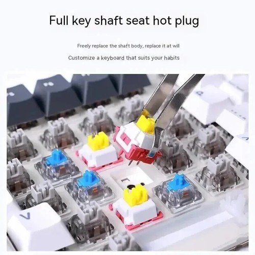 Mechanical Keyboard 2.4g/Usb/Bluetooth Tri Mode Wireless 87 Key Rgb Pbt Gasket - Picture 3 of 30