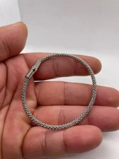 Italian made 5mm wide snake skin design wrist bracelet 925 sterling silver