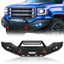 Front Bumper for 2016-2018 GMC Sierra 1500 Pickup Truck Off-Road w/ Winch Plate