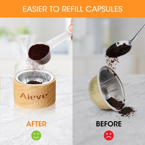 Aieve Reusable Vertuo Capsule Kit for Nespresso Vertuo Pods, Includes - Picture 3 of 5