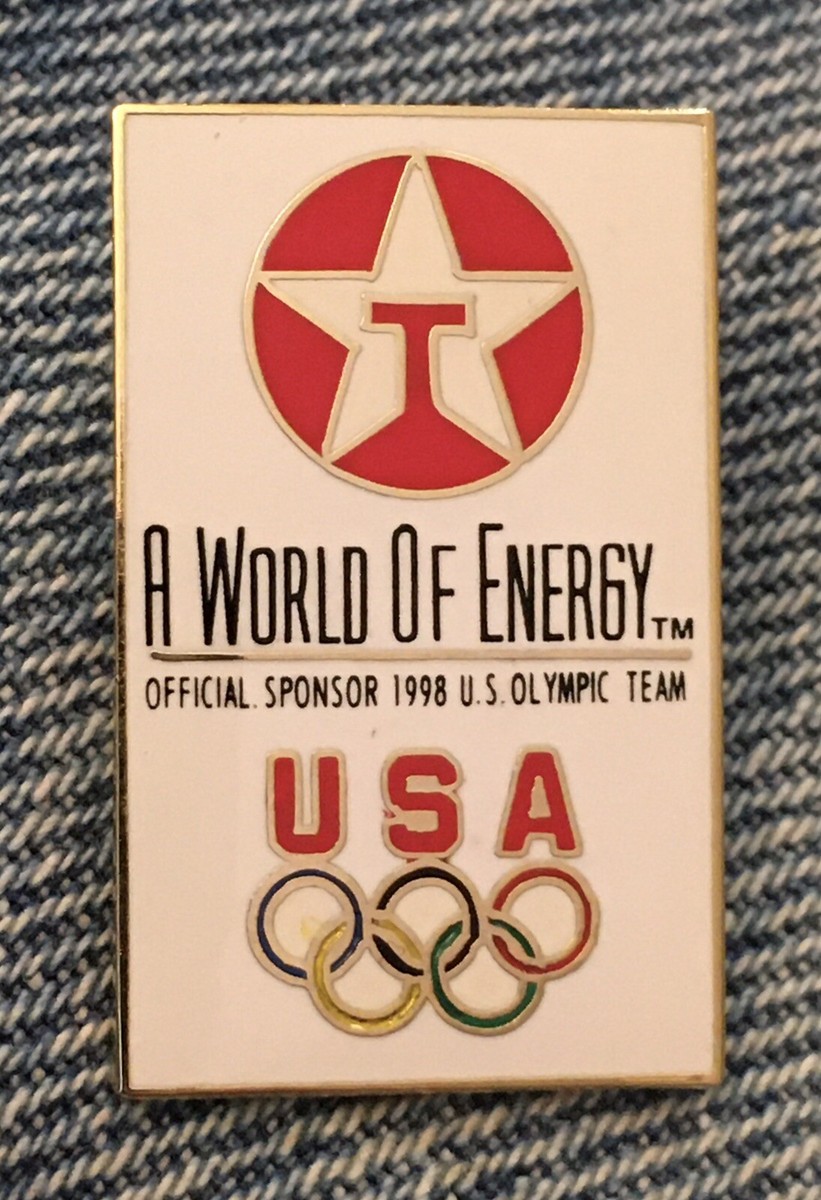 1998 Olympic Sponsor Pin ~ Nagano, Japan ~ Texaco ~ A World of