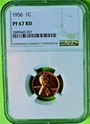 1956 NGC PF 67 *RD LINCOLN WHEAT PROOF CENT! *VERY SHARP!