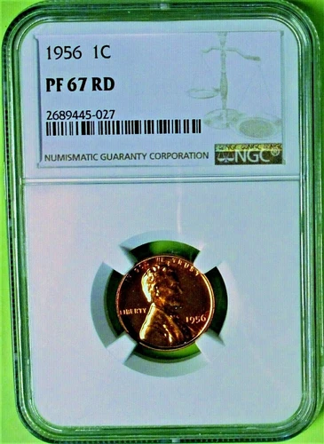 1956 NGC PF 67 *RD LINCOLN WHEAT PROOF CENT! *VERY SHARP!
