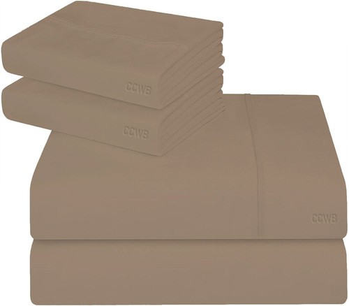 CCWB 100% Egyptian Cotton Extra Deep Pocket 4PC Sheet Set Solid 800 Thread Count - Picture 23 of 55