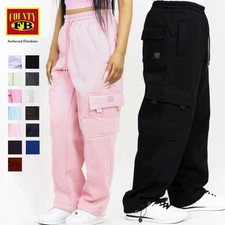 FB COUNTY MENS HEAVYWEIGHT FLEECE CARGO PANTS FBCOUNTY CASUAL SWEATPANTS XS-3XL