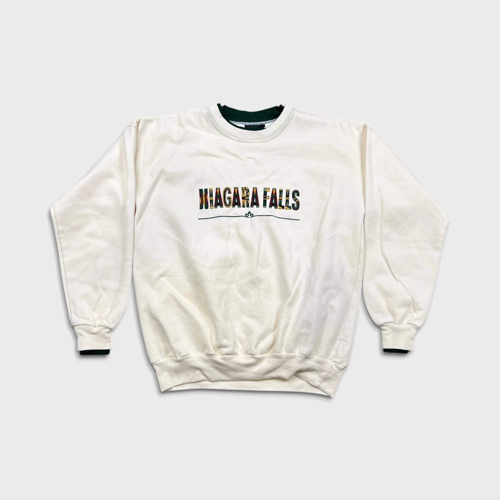 Vintage Niagara Falls Sweatshirt Mens Large White Canada 90s Pullover Crewneck