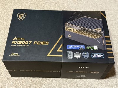 MSI MEG Ai1600T PCIE5 1600W Modular ATX Power Supply, ATX/EPS/PCI-E/SATA