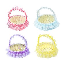 Wedding Flower Basket Woven Baskets with Handle Wedding Decor Flower Girl Basket