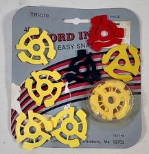 Lot Of 10 -  45 RPM Vinyl 7" Plastic Record Spindle Adapter (Snap In Insert)