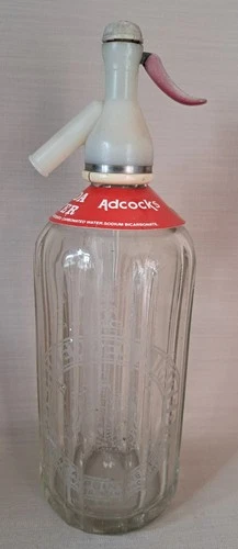 Vintage Collectable Etched Schweppes Limited Glass Soda Water Syphon