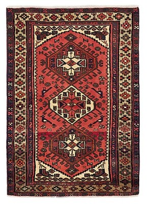 Traditional Vintage Hand-Knotted Area Rug 3'3'' x 4'8'' Oriental Wool Carpet