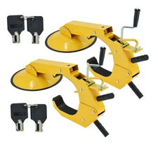 2 Pack Trailer Wheel Lock Clamp Boot Adjustable for RV Boat Trailer Truck Aut...