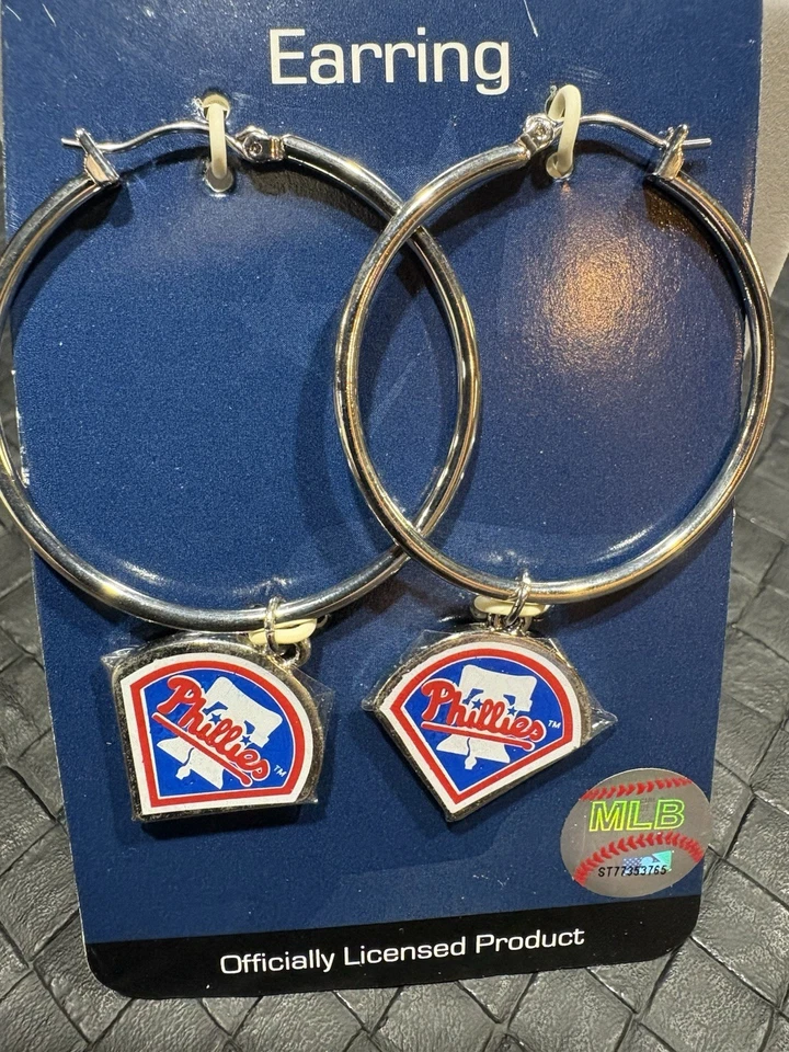 New Lot Of 5 Pair Philadelphia Phillies Earrings MLB Officially Licensed. NWT - Image 3 of 4