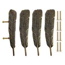 SCRTB 4Pcs Feather Drawer Knob Pull Handle Cabinet Drawer Pulls Cupboard Knob...