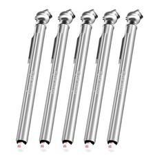 Pencil Tire Pressure Gauge 5-50 Psi Zinc Alloy Chuck For Car Bike 5-pack