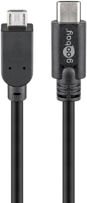 Goobay 67993 USB 2.0 Kabel USB-C  auf Micro-B 2.0, schwarz, 1 m - USB 2.0-Micro-