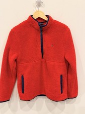Vineyard Vines Youth L 16 Red Sherpa Shep Shirt 1/4 Zip Pullover Fleece