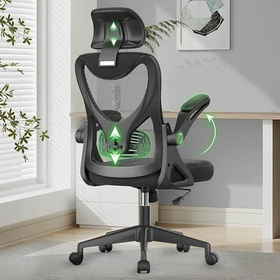 YONISEE Office Chair - Ergonomic Desk Chair with Lumbar Support Headrest Adjustable, Pad