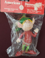 American Decorations Elf Gnome Christmas Ornament Hong Kong NOS READ