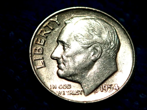 SILVER ROOSEVELT DIME: 1954-P IN ABOUT UNCIRCULATED CONDITION!