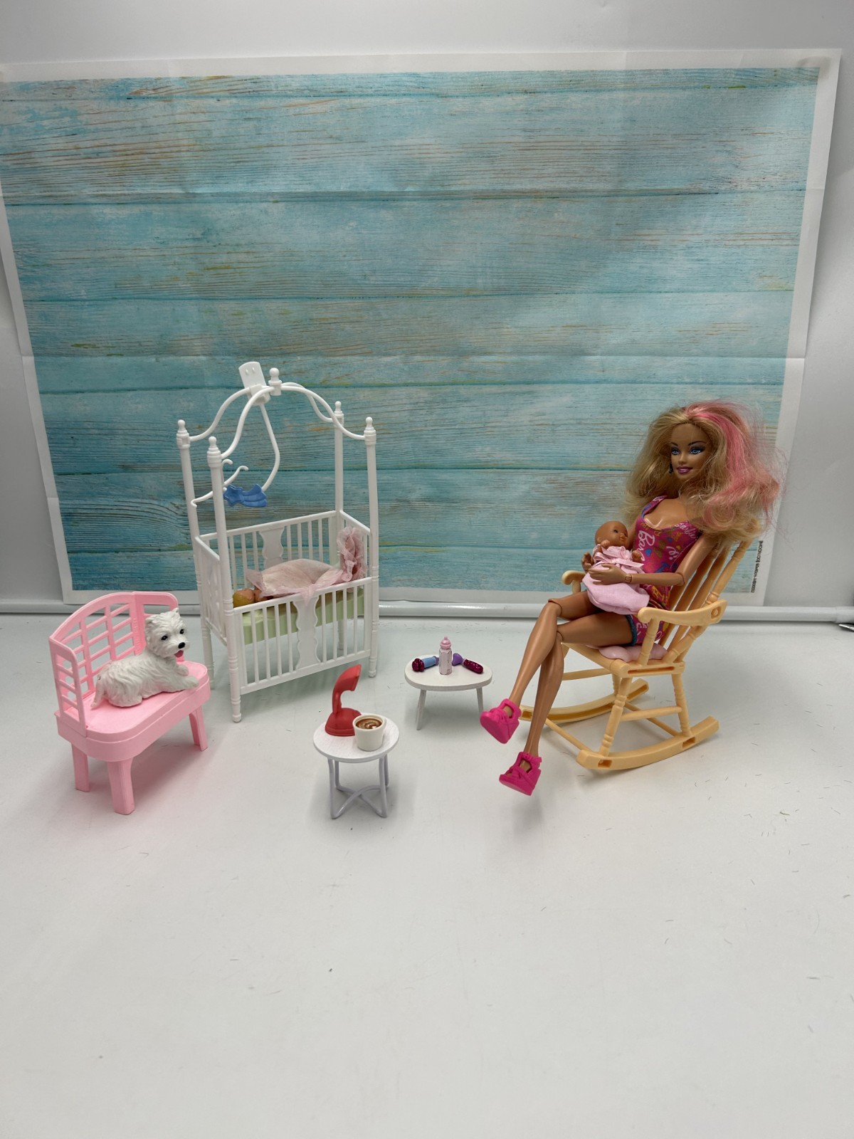 Poupée Barbie et son Bébé à la Maison Moment Tendresse OOAK de Collection