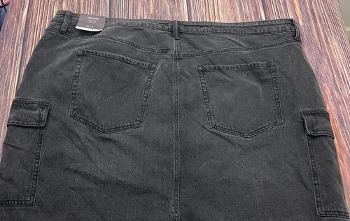 New NWT Ava & Viv Women's Plus Size 24 High Rise Denim Jean Skirt Black Wash