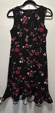 Roz & Ali Women’s Black & Red Floral Dress Women’s Size 2