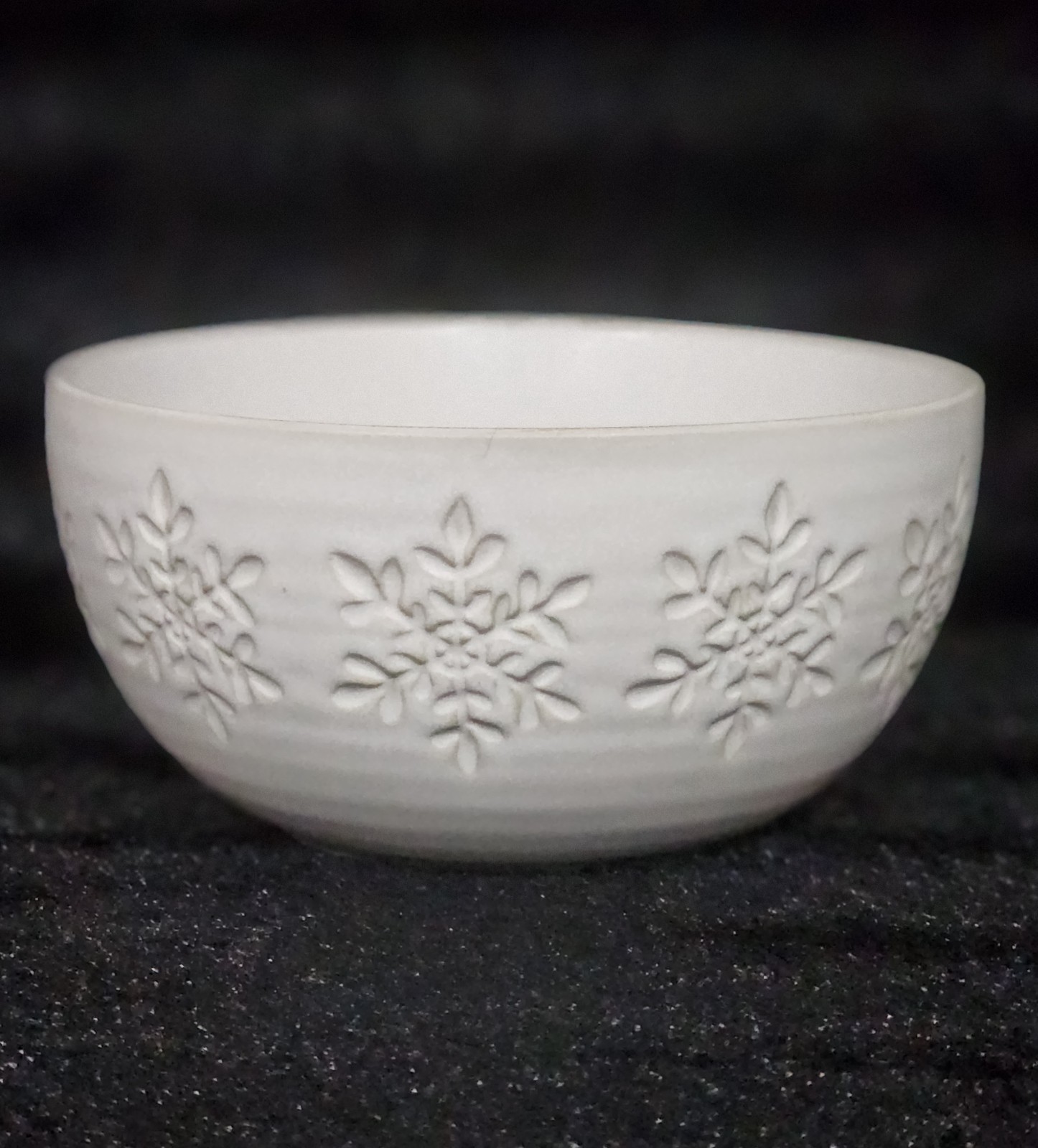 8pc White EMBOSSED SNOWFLAKE 4 Dinner 4 Salad Plates Ceramic Hobby Lobby Winter