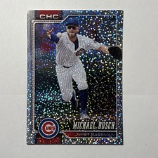 Michael Busch 2026 Topps Celebration #348 Confetti Parallel Card Chicago Cubs