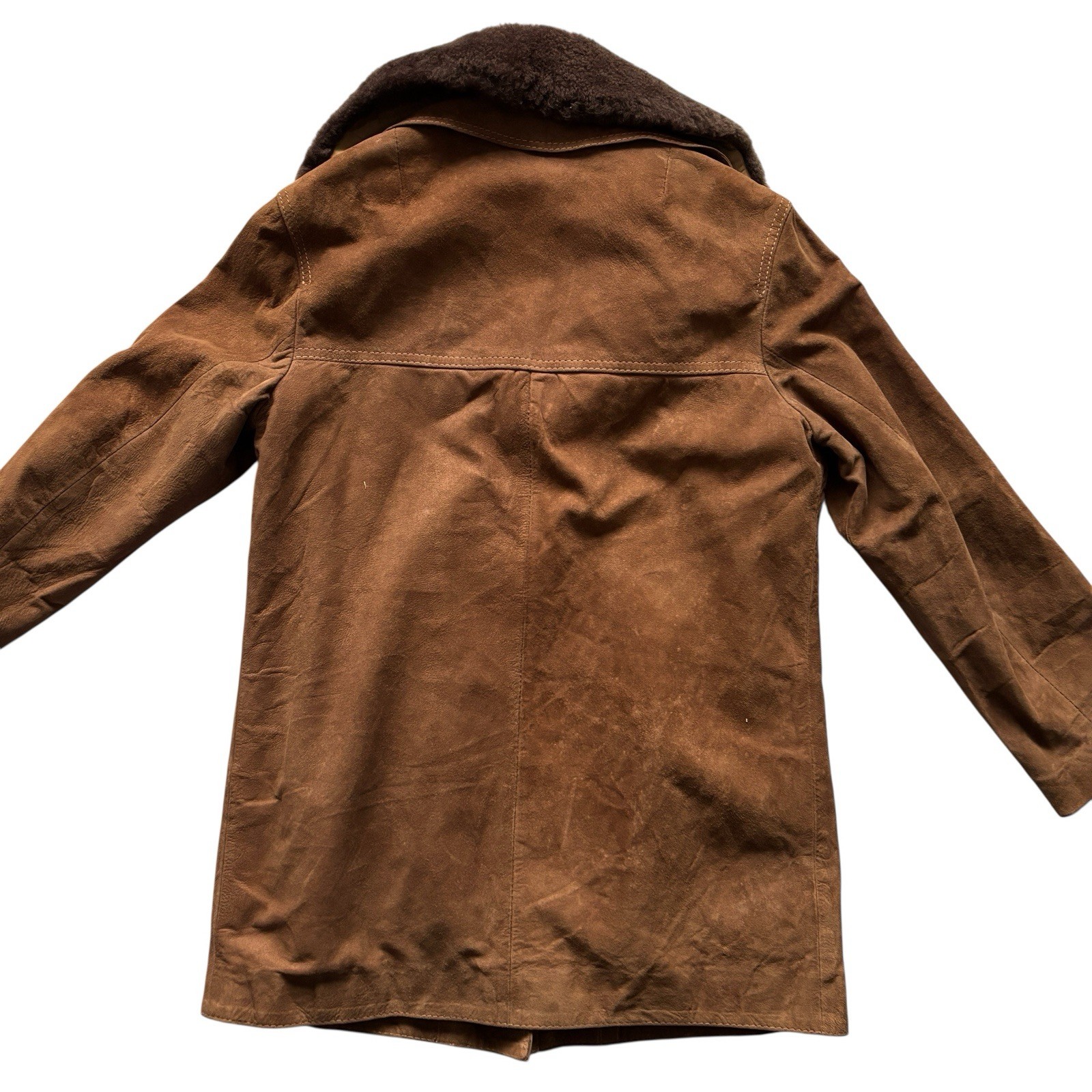 Vintage 70s Suede Coat Mod Indie 42" image 2