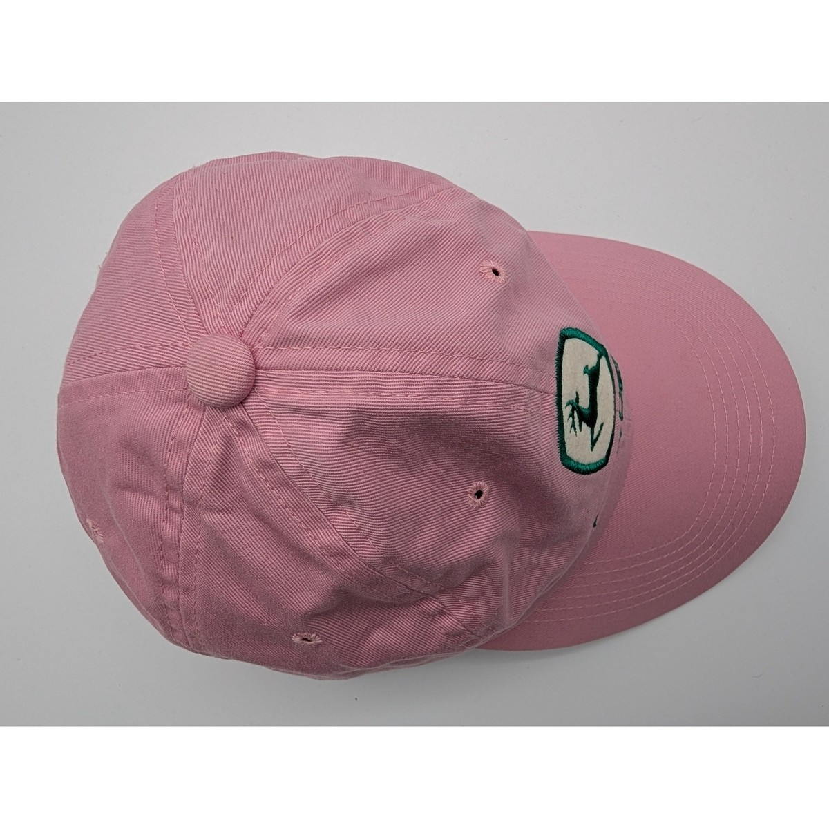 John Deere Pink Cotton Adjustable Baseball Cap Hat Embroidered Logo MPC View 4