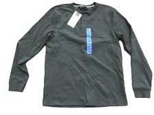 New Member's Mark Large Olive Men's Soft Cotton Waffle Knit Thermal Henley