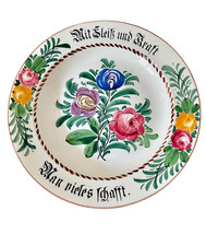 grosser Wand Teller   Zell  Harmersbach  Spruchteller  handgemalt  Vintage Plate