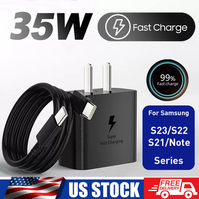 35w Type USB-C Super Fast Wall Charger+6FT Cable For Samsung Galaxy S23 S22 S21