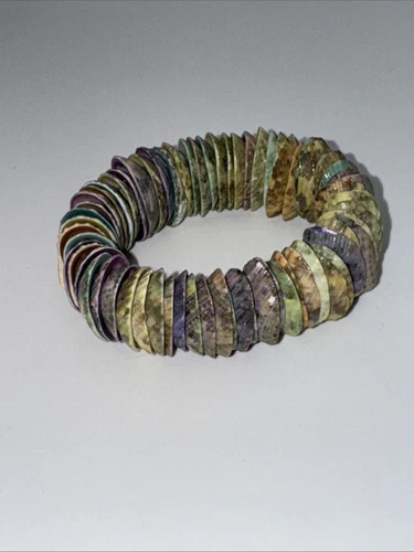 OFF WHITE Bracciale elastico vintage conchiglia abalone