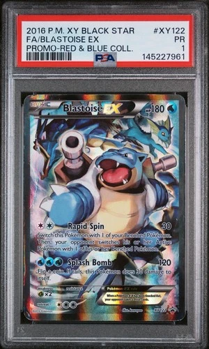 2016 M Blastoise Ex Full Art Red and Blue Collection XY122 PSA 1 ✨🔥LOW POP🌙