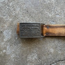 Vintage Levi  s Belt  Buckle Leather Size 36 2 Horse USA Made 70s